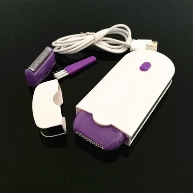 Rechargeable Epilator Remover Smooth Touch Hair Removal Instant Pain Free Razor Sensor (Purple) 13162