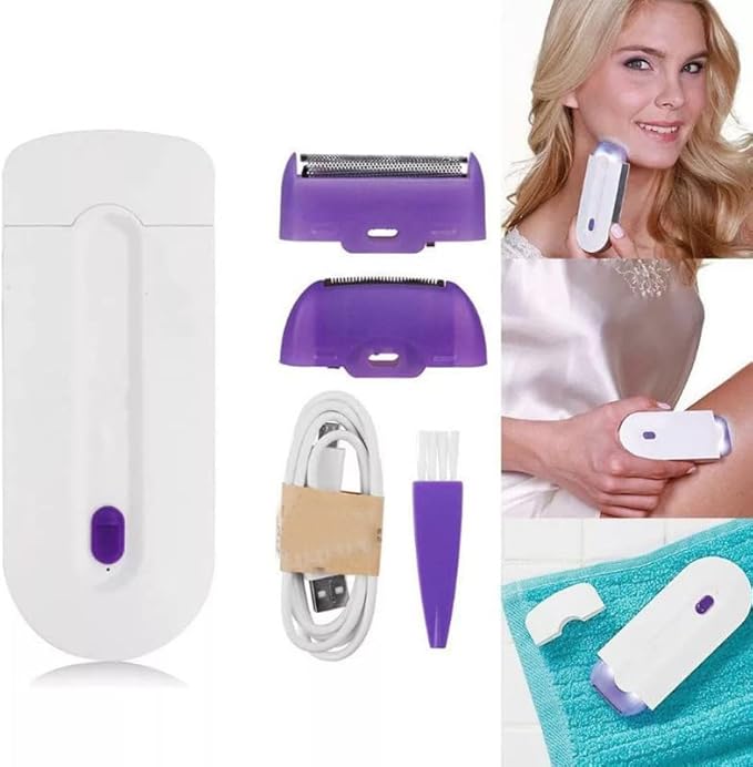Rechargeable Epilator Remover Smooth Touch Hair Removal Instant Pain Free Razor Sensor (Purple) 13162