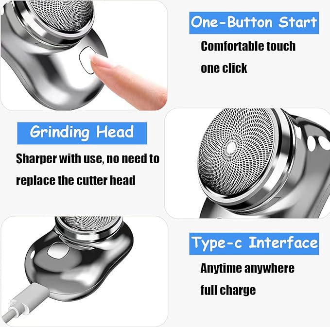 Mini-Shave Portable Electric Shaver, 2023 New Upgrade Mini Electric Razor Shavers for Men 19381