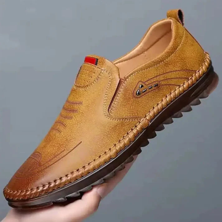 Beige Casual Leather Shoes 18894