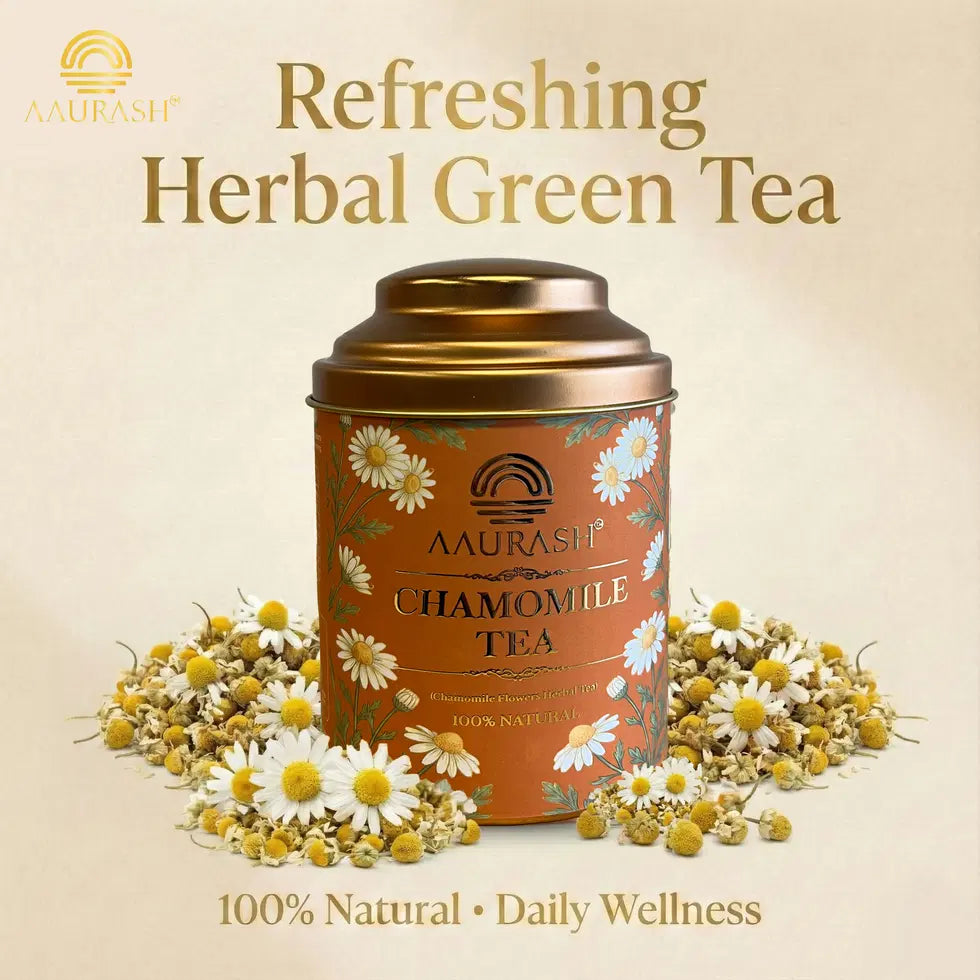 Aaurash Chamomile Tea | Supports Relaxation & Calm Routine | Naturally Caffeine | Sleep & Relaxation Blend (40gm) 34136