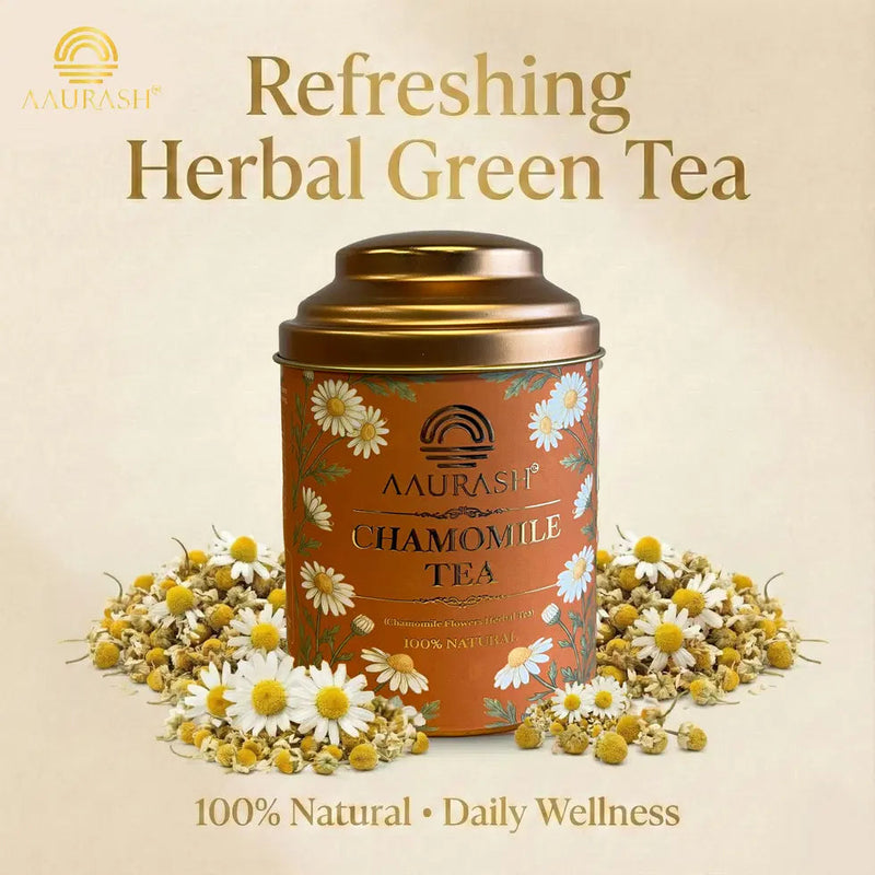 Aaurash Chamomile Tea | Supports Relaxation & Calm Routine | Naturally Caffeine | Sleep & Relaxation Blend (40gm) 34136