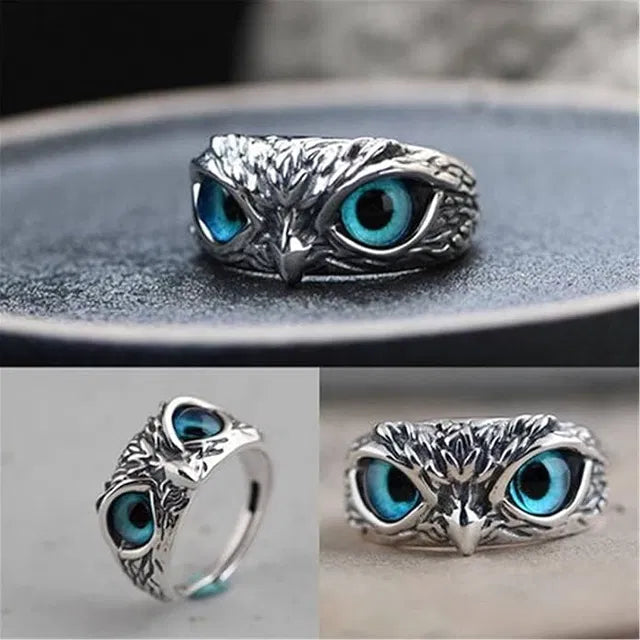Silver Plated Owl Eye Ring for Men & Women 18057