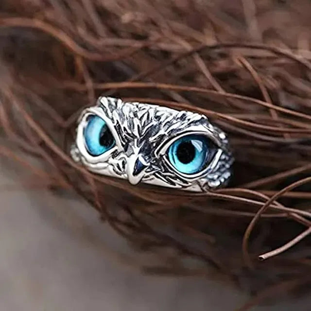 Silver Plated Owl Eye Ring for Men & Women 18057