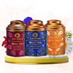 Aaurash Chamomile Tea, Blue Tea & Rose Tea Combo | 100% Natural Flower Tea | Caffeine-Free Herbal Tea | Supports Relaxation, Better Sleep & Skin Health | Rich in Antioxidants 34136