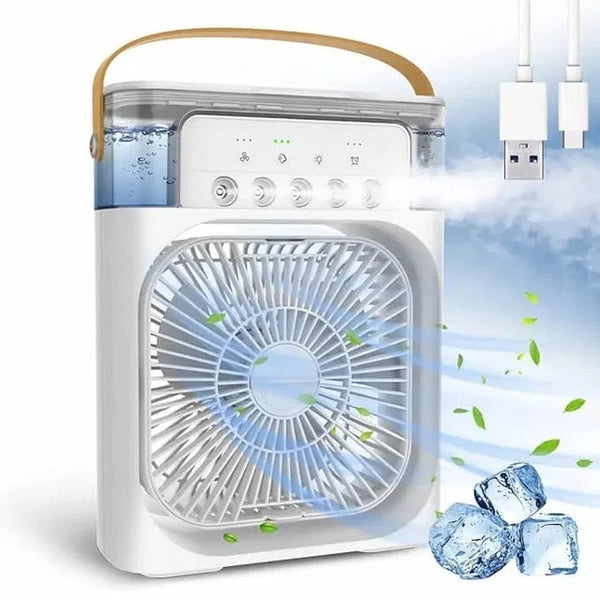 Mini Cooler for Room Cooling Portable Mini Fan Cooler with 7 Colors LED Light, 3 Wind Speeds and 3 Spray Modes for Office, Home, Dorm, Travel (Random Color) 24505