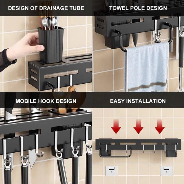 Wall Mounted Magnetic Knife Holder & Cutlery Organizer 31446
