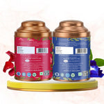 Aaurash Rose Tea & Blue Tea Combo | Natural Flower Tea | Supports Relaxation, Skin Glow & Detox | Caffeine-Free Herbal Tea 34136