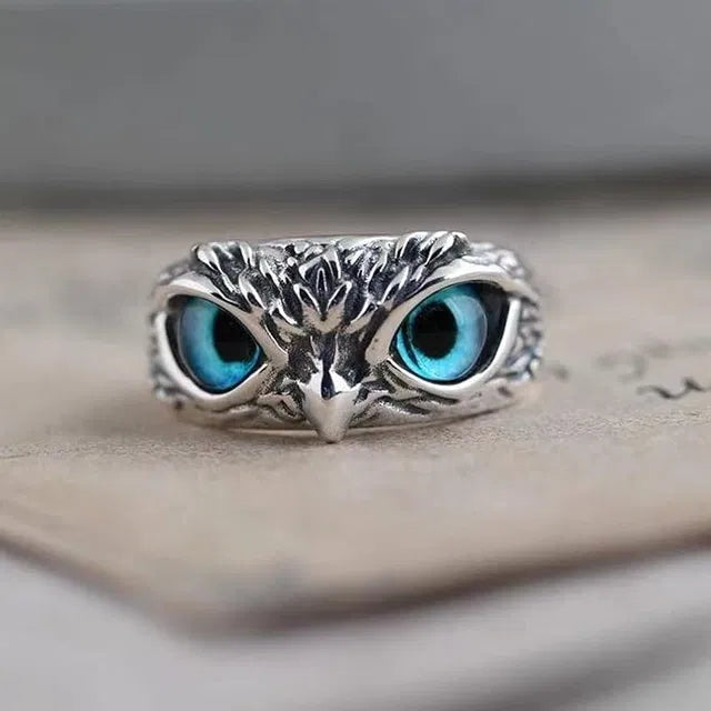 Silver Plated Owl Eye Ring for Men & Women 18057