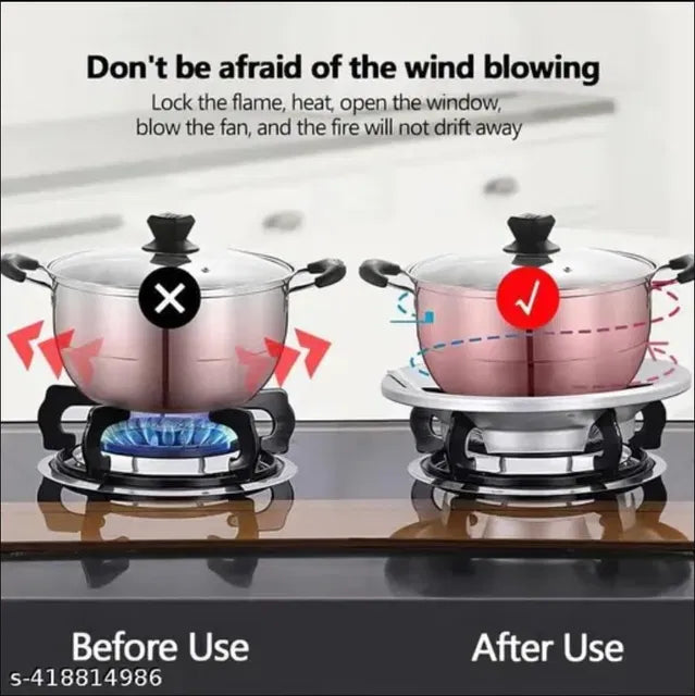 2 Pcs Gas Saver Burner Stand Gather Fire Wok Support Ring For Gas Stove 18057