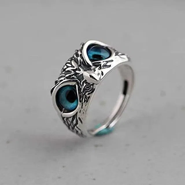 Silver Plated Owl Eye Ring for Men & Women 18057