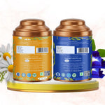 Aaurash Chamomile Tea & Blue Tea Combo | 100% Natural Flower Tea | Caffeine-Free Wellness Tea | Supports Relaxation, Better Sleep & Skin Health | Rich in Antioxidants Herbal Tea 34136