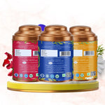 Aaurash Chamomile Tea, Blue Tea & Rose Tea Combo | 100% Natural Flower Tea | Caffeine-Free Herbal Tea | Supports Relaxation, Better Sleep & Skin Health | Rich in Antioxidants 34136