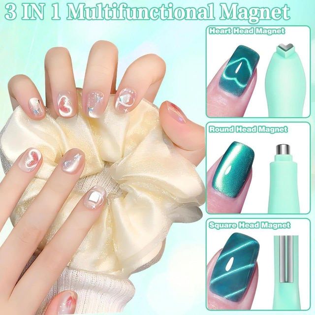 3 in 1 Cat Eye Nail Versatile Magnet Tool (Pack of 2) 19378