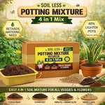 4-in-1 Soil Less Potting Mixture - Cocopeat, Vermiculite, Neem Khad, Organic Plant Food (100gm Each) (4 Packets) 205