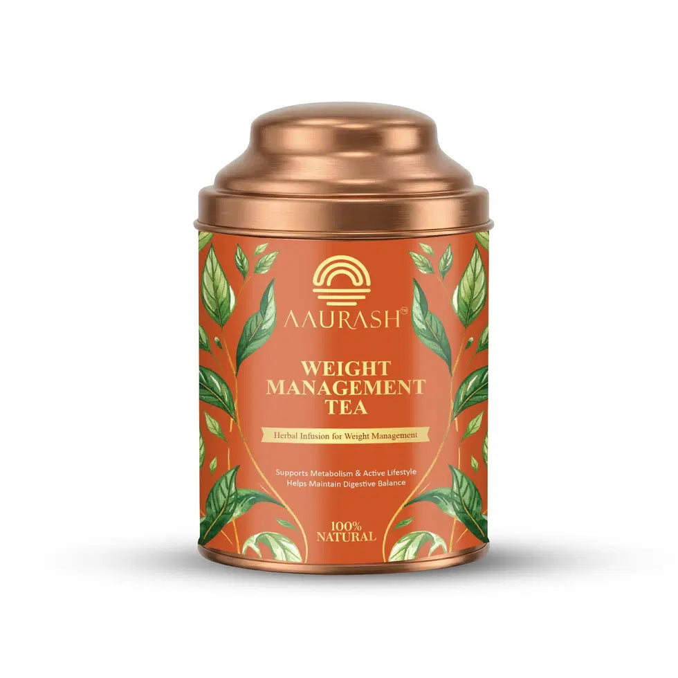 Aaurash Weight Management Tea | Herbal Metabolism Support & Detox Blend | Supports Fat Metabolism & Digestive Wellness | Caffeine-Free Herbal Tea (60 Cups) 34136