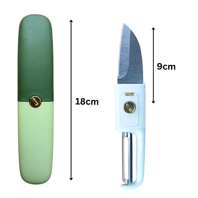 Kitchen Knife Peeler for Fruit 2 in 1 Knife and Peeler for Kitchen with Case Stainless Steel 19333