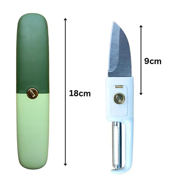 Kitchen Knife Peeler for Fruit 2 in 1 Knife and Peeler for Kitchen with Case Stainless Steel 19333