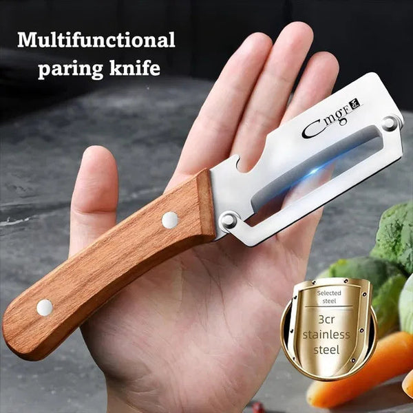 Kitchen Peeler with Wooden Handle & Bottle Opener 22927