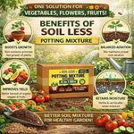 4-in-1 Soil Less Potting Mixture - Cocopeat, Vermiculite, Neem Khad, Organic Plant Food (100gm Each) (4 Packets) 205