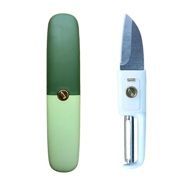 Kitchen Knife Peeler for Fruit 2 in 1 Knife and Peeler for Kitchen with Case Stainless Steel 19333
