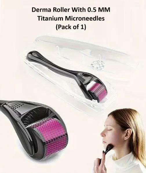 Derma Roller With 0.5 MM Titanium Microneedles (Pack of 1 ) 19378